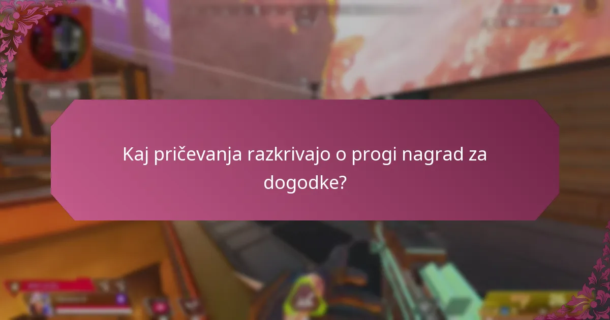 Kaj pričevanja razkrivajo o progi nagrad za dogodke?