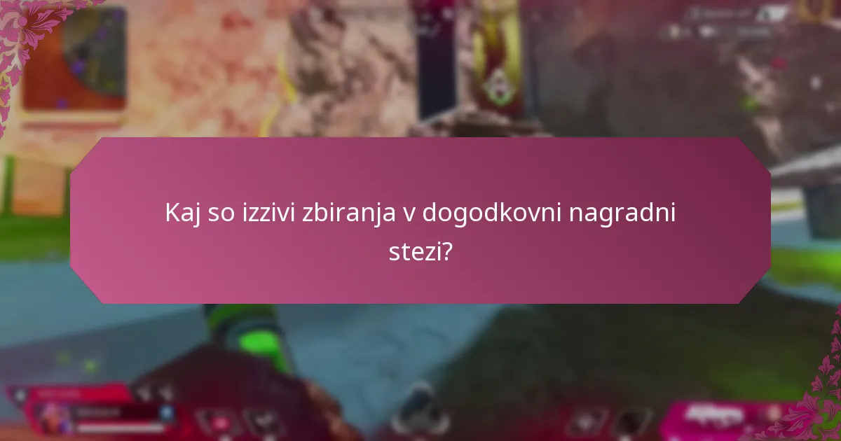 Kaj so izzivi zbiranja v dogodkovni nagradni stezi?