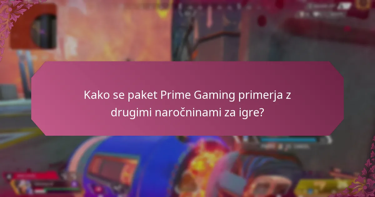 Kako se paket Prime Gaming primerja z drugimi naročninami za igre?