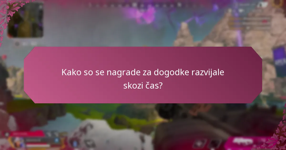 Kako so se nagrade za dogodke razvijale skozi čas?